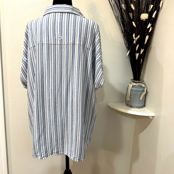 Magellan Outdoors Relaxed Shirt Blue Striped Button Down size XXL - Picture 6 of 12